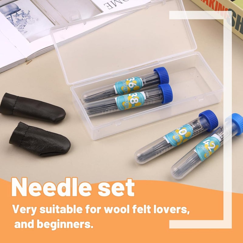 Yizzvb 80Pcs Needle Felting Needles, 4 Sizes Wool Felting Needles, Needle Felting Tools Supplies Kit with Felting Needles Fingercots Storage Box for DIY Wool Felting Crafts - Image 3